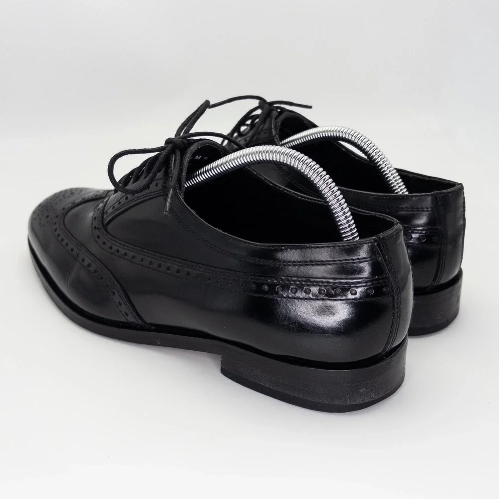 Nunn Bush Men's 10.5M Black Leather Wingtip Oxford Dress Shoes Brogue